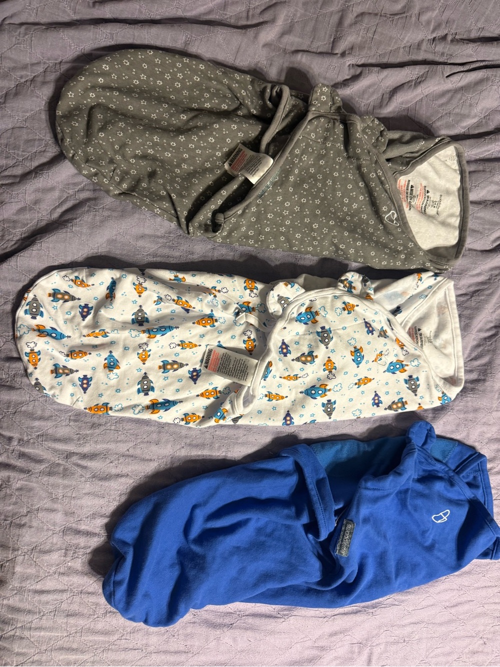 SwaddleMe Gray Star-Print Baby Swaddle Sack